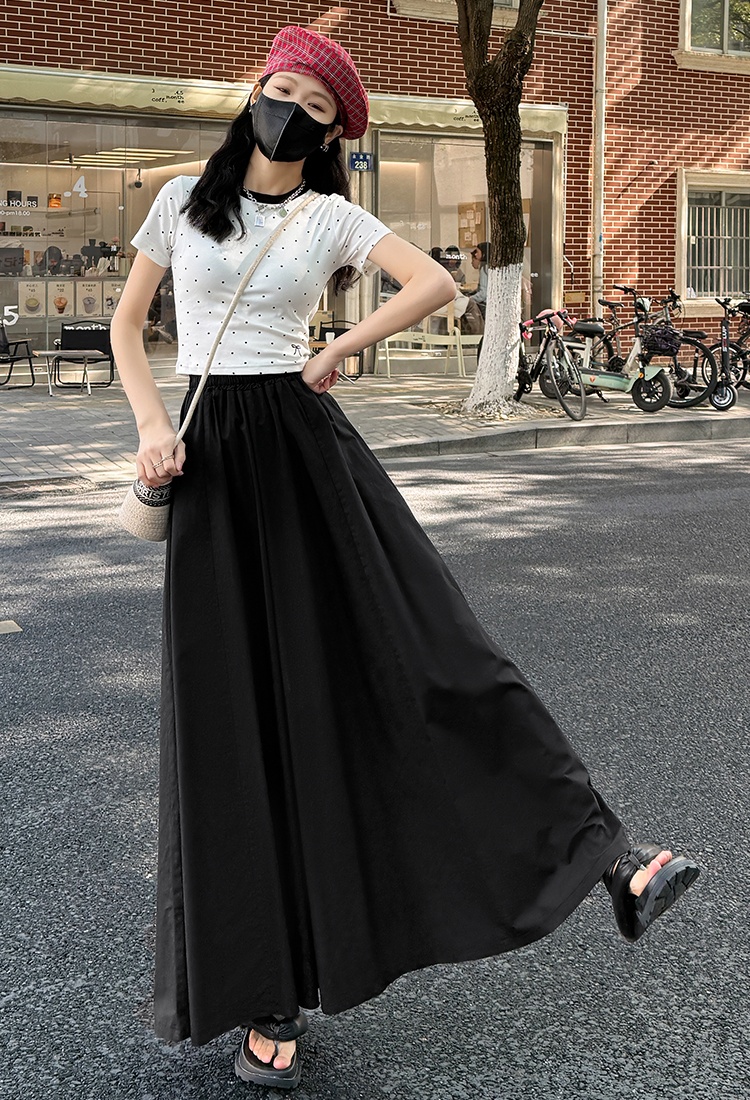 Pinched waist skirt spring long skirt for women