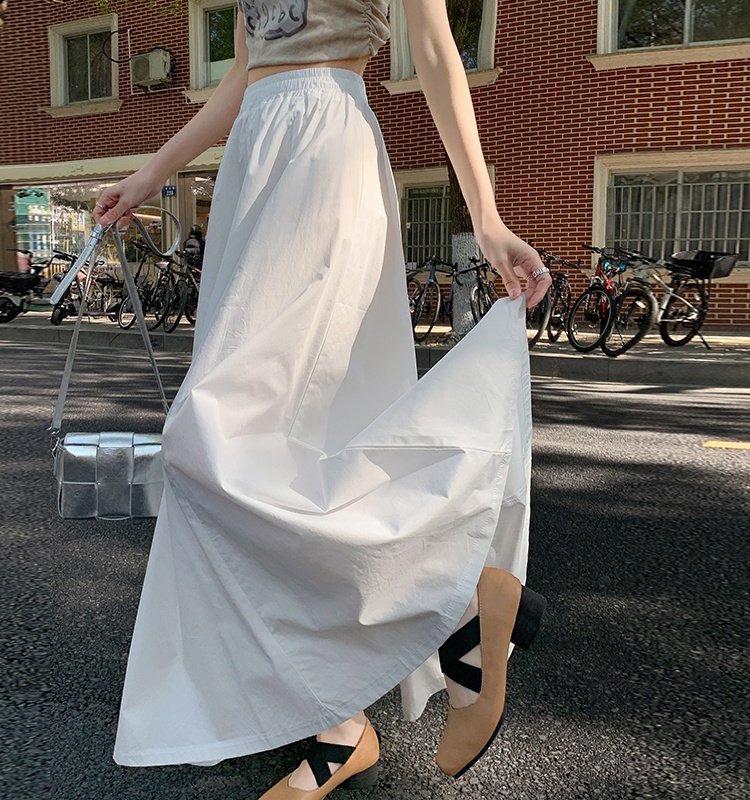 Pinched waist skirt spring long skirt for women