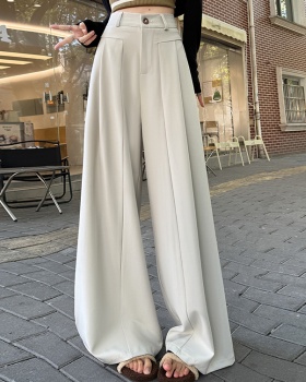 Black spring wide leg pants mopping pants for women