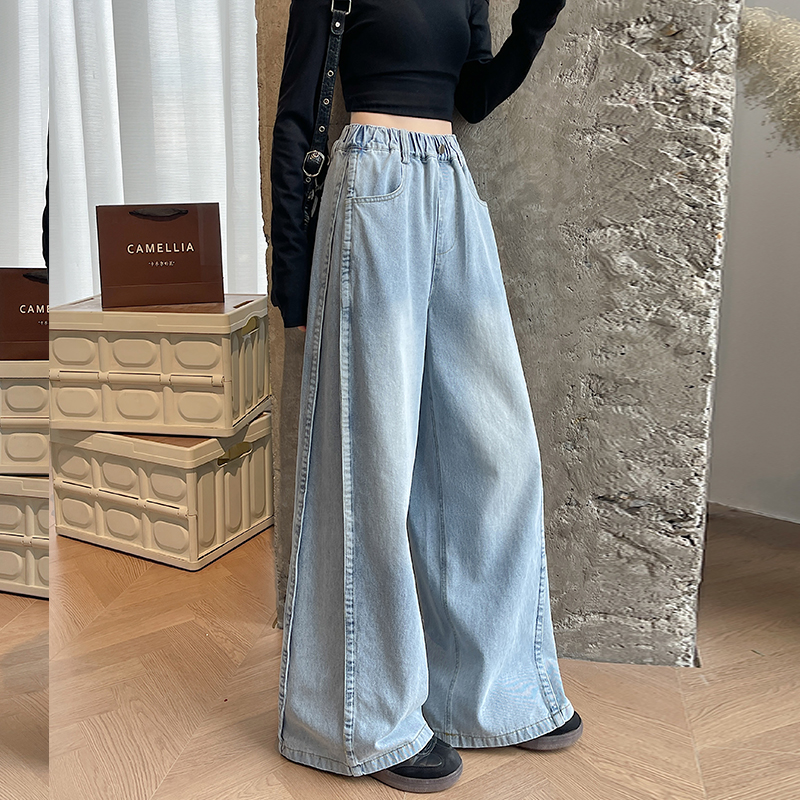 Casual wide leg pants straight long pants for women