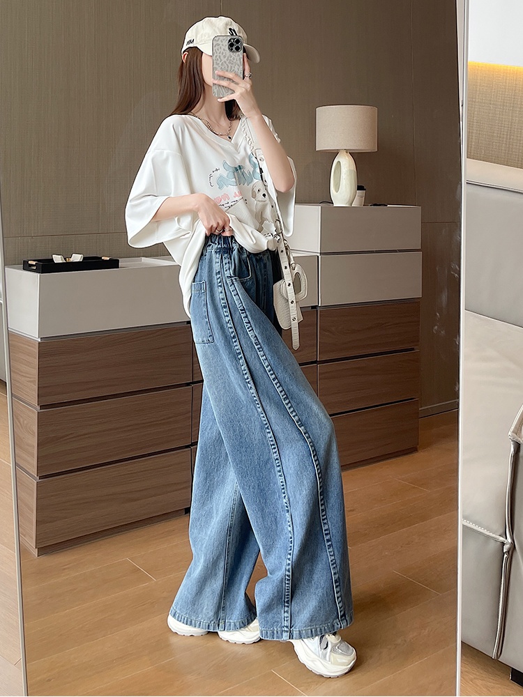 Casual wide leg pants straight long pants for women