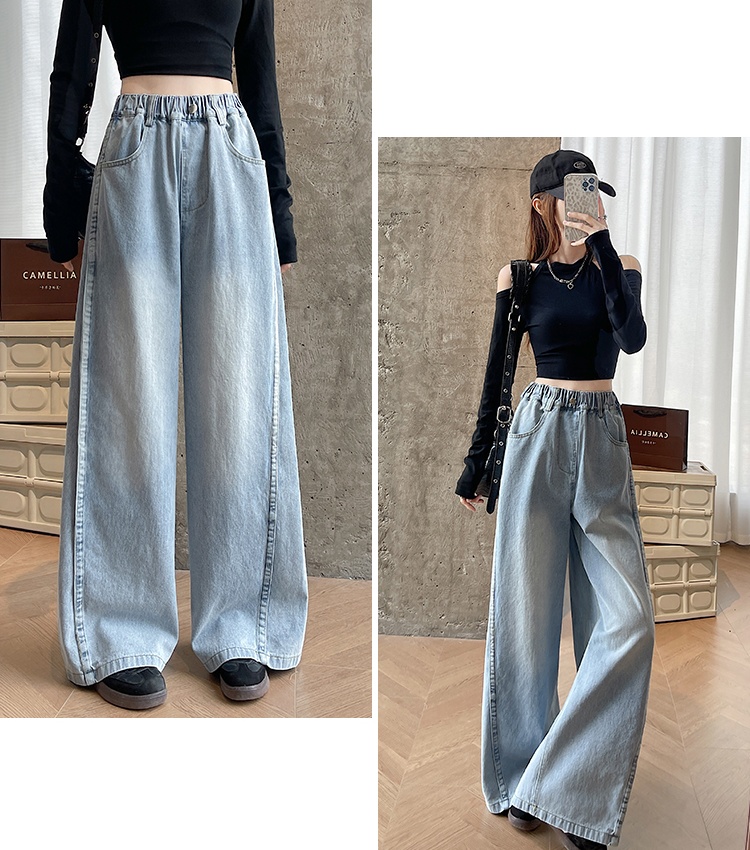 Casual wide leg pants straight long pants for women