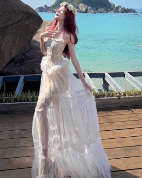 Halter lady printing dress