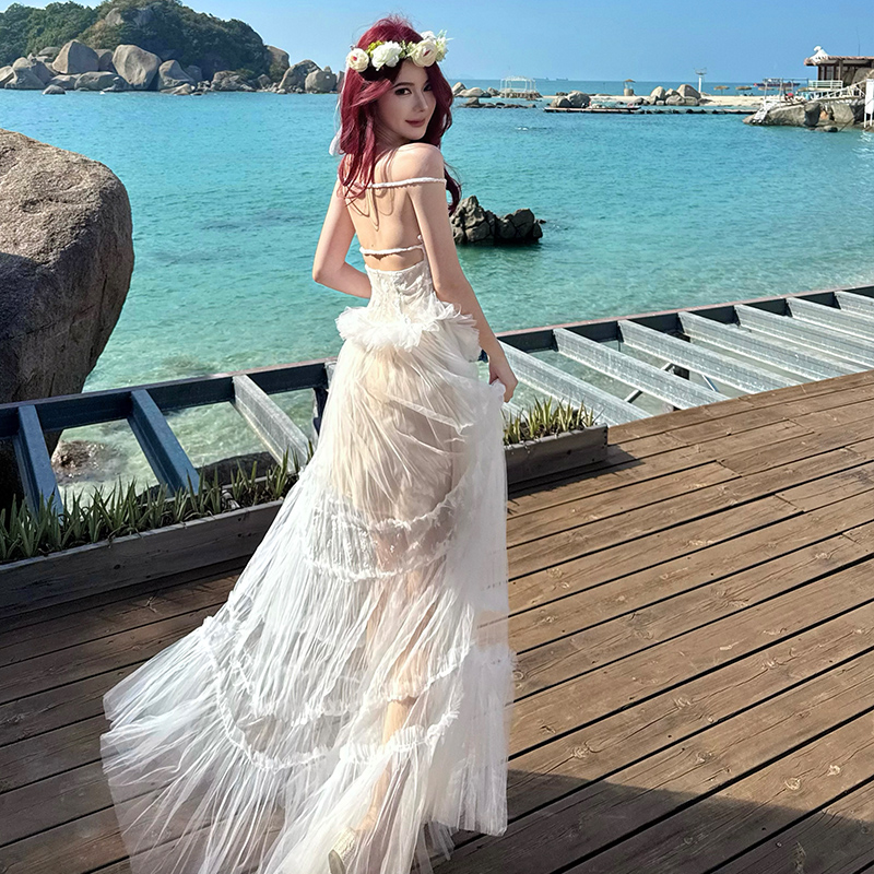 Halter lady printing dress