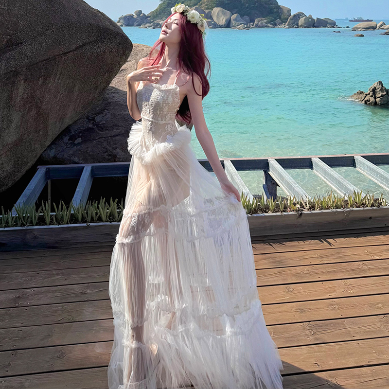 Halter lady printing dress