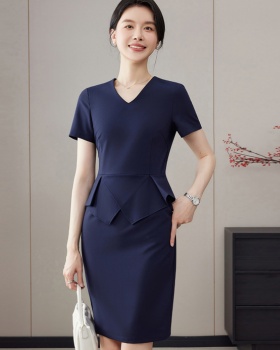 Pure temperament simple V-neck summer dress for women