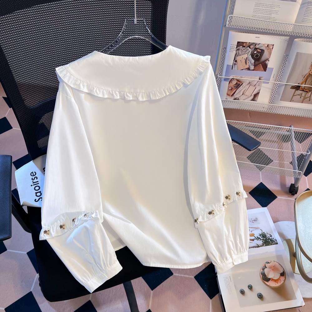 Korean style student tops long sleeve shirt for women