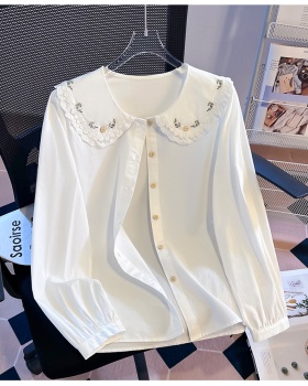 Doll collar college style tops sweet shirt for women