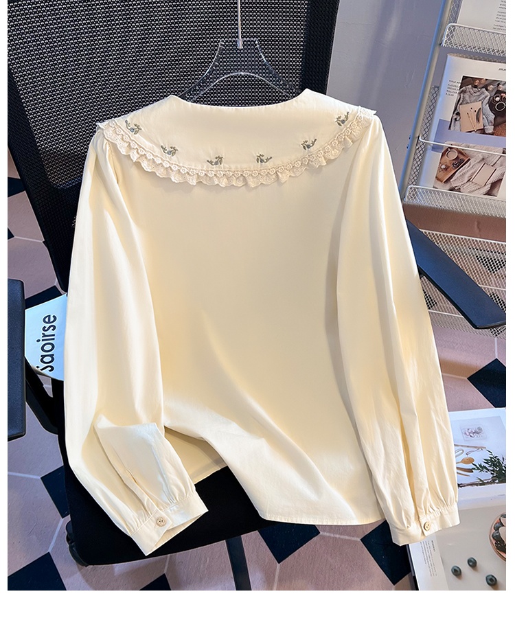 Doll collar college style tops sweet shirt for women