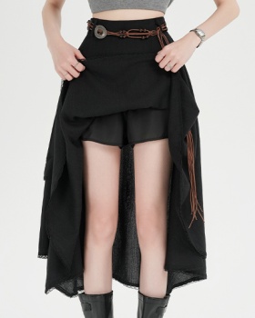 Irregular skirt lotus leaf edges long skirt for women