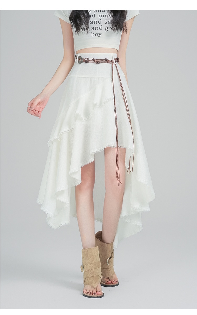 Irregular skirt lotus leaf edges long skirt for women