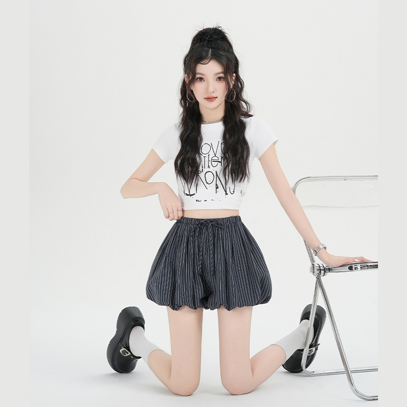 Bud Casual drawstring all-match shorts for women