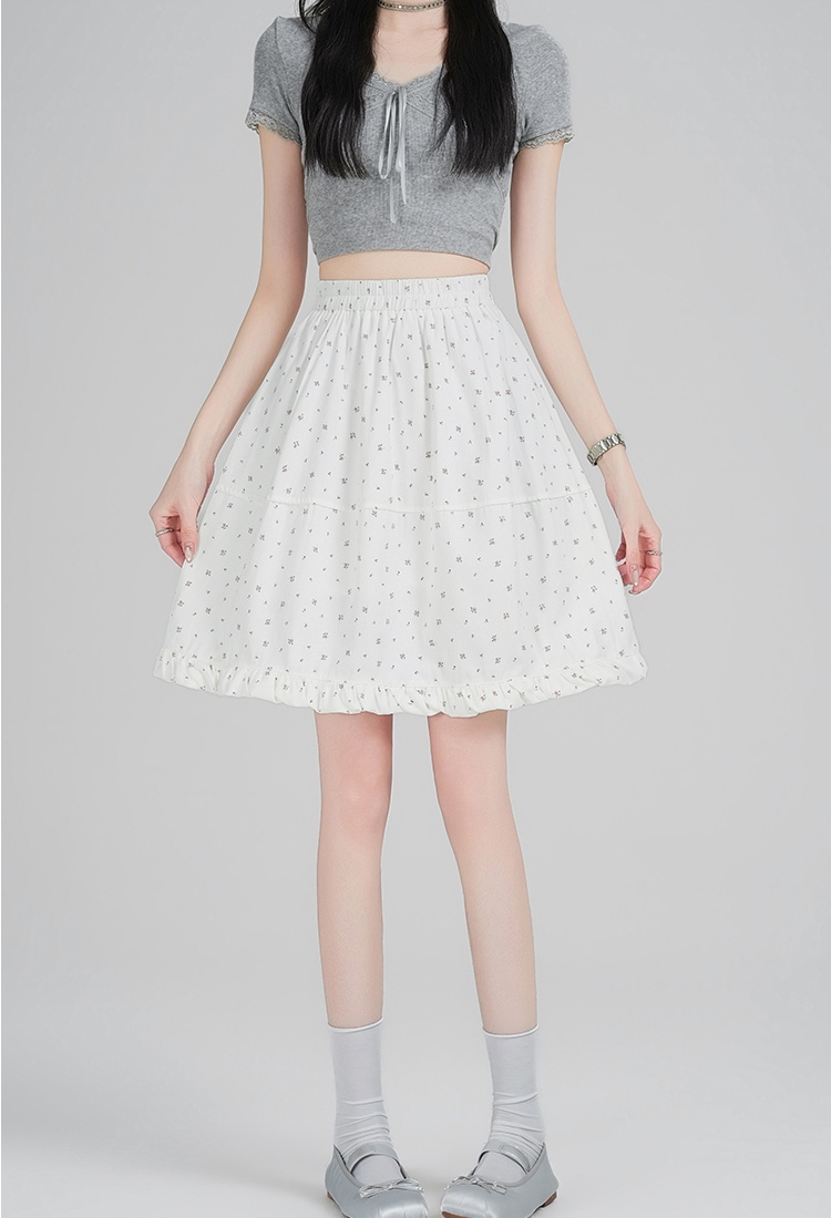 Washed thick and disorderly bud skirt retro A-line skirt
