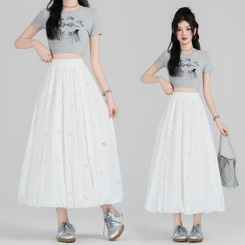 A-line loose bud skirt high waist skirt for women