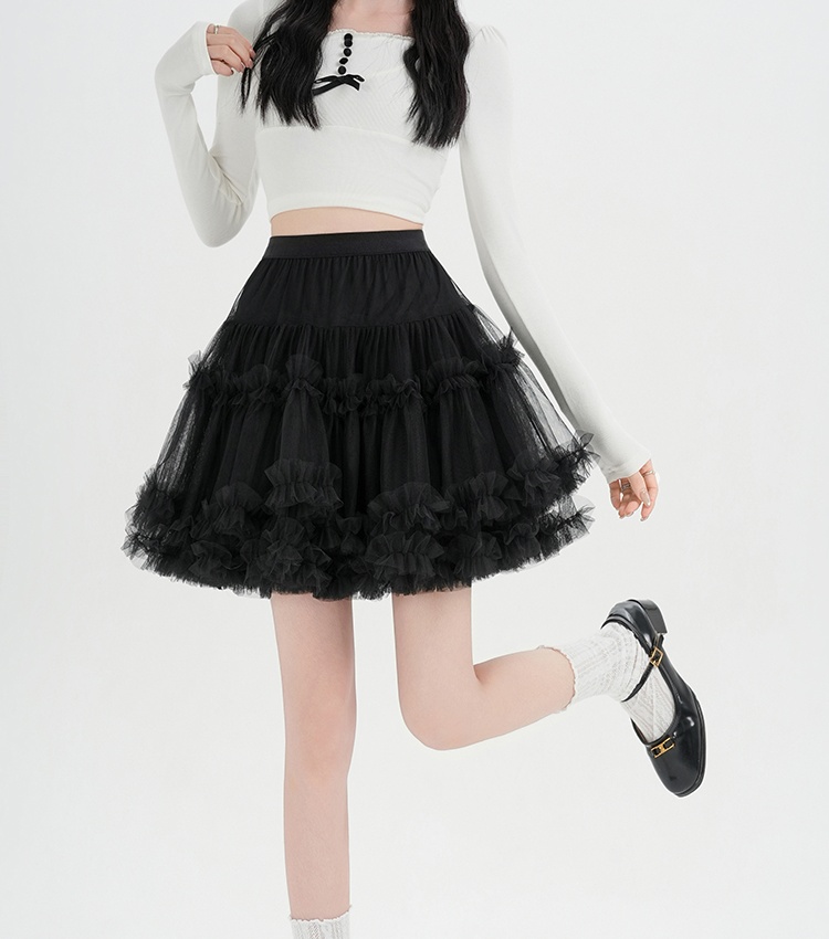 Thick and disorderly short skirt lined skirt for women
