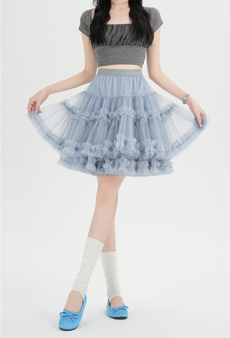 Thick and disorderly short skirt lined skirt for women