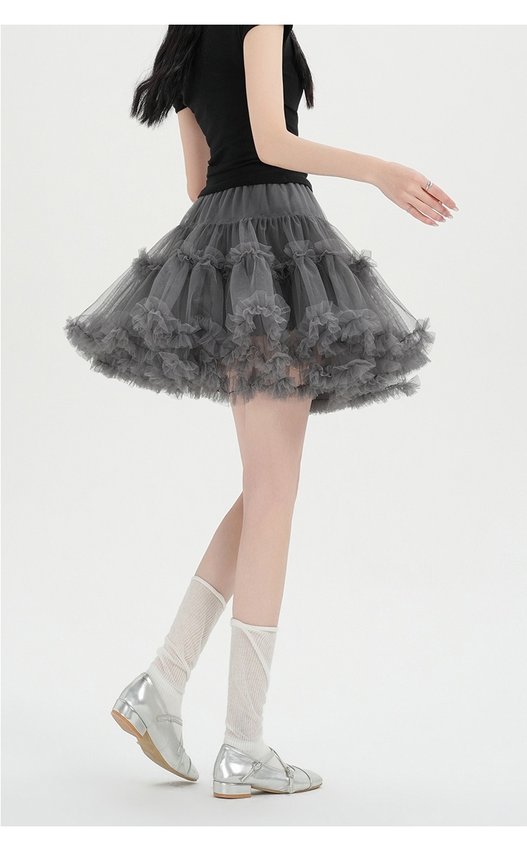 Thick and disorderly short skirt lined skirt for women