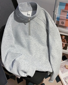 Loose thin couples hoodie splice zip American style tops