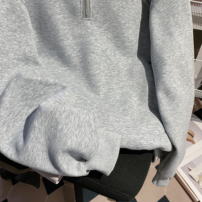 Loose thin couples hoodie splice zip American style tops