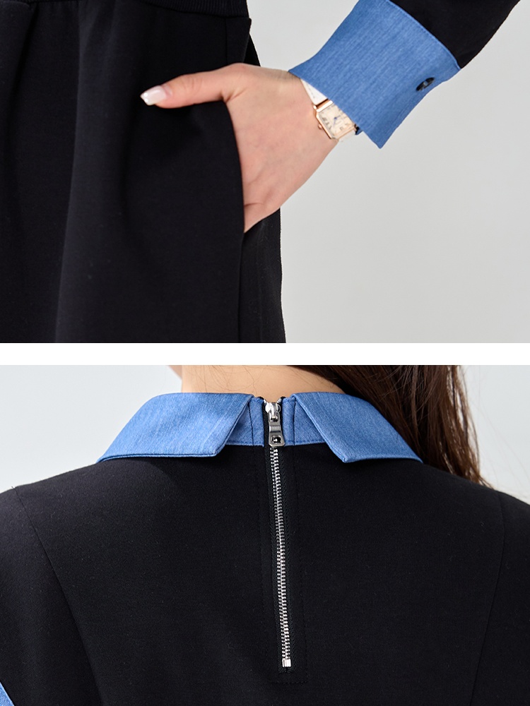 Long sleeve commuting long dress slim dress for women