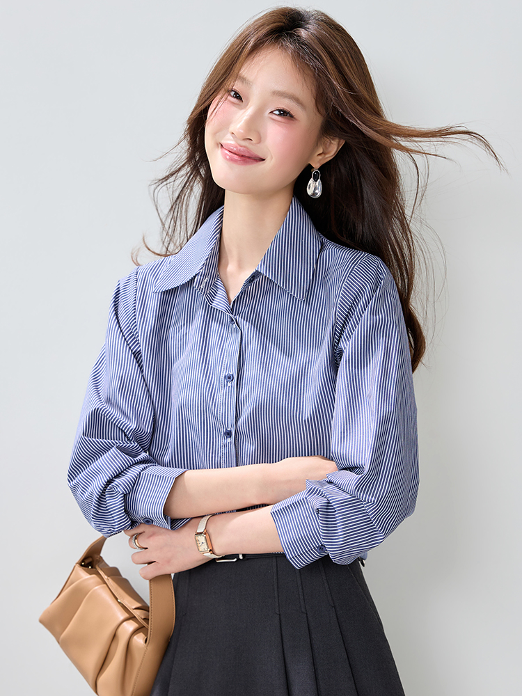 Long sleeve tops all-match shirt for women