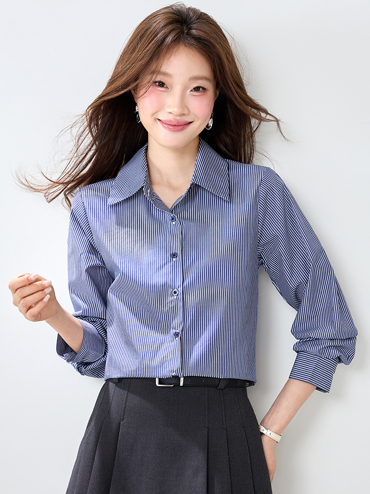 Long sleeve tops all-match shirt for women