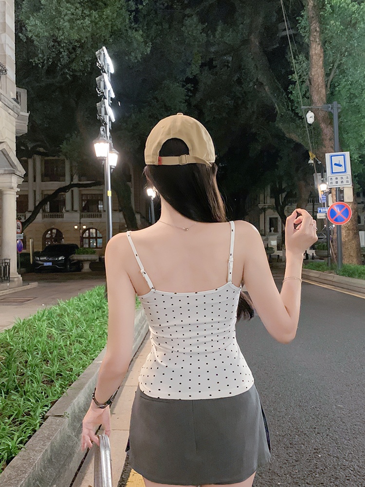 Spring spicegirl tops polka dot lace vest for women