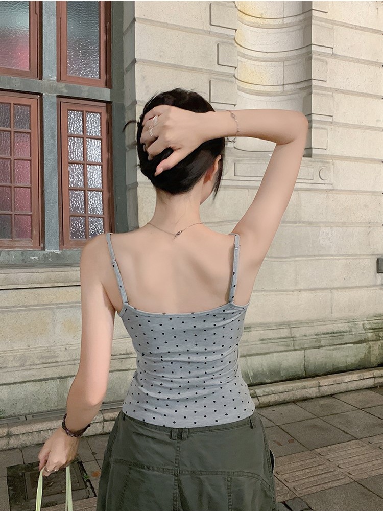 Spring spicegirl tops polka dot lace vest for women