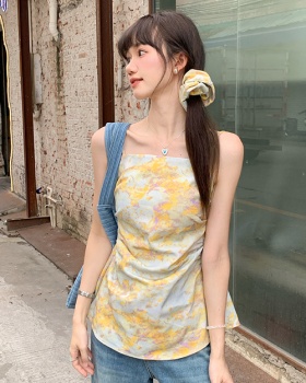 Sling fold tie dye temperament vacation vest for women