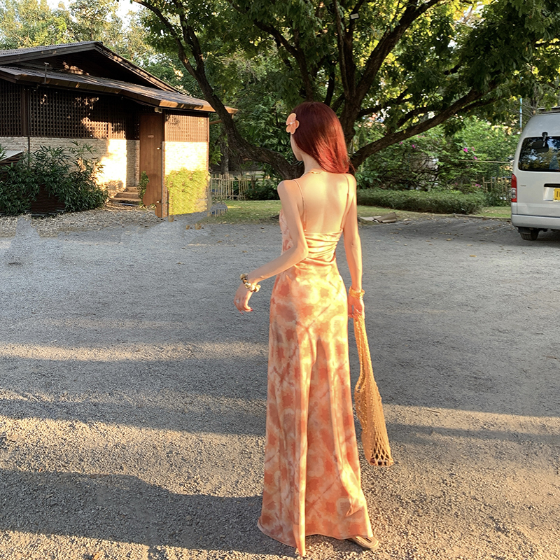 Ink France style beach dress travel vacation dress