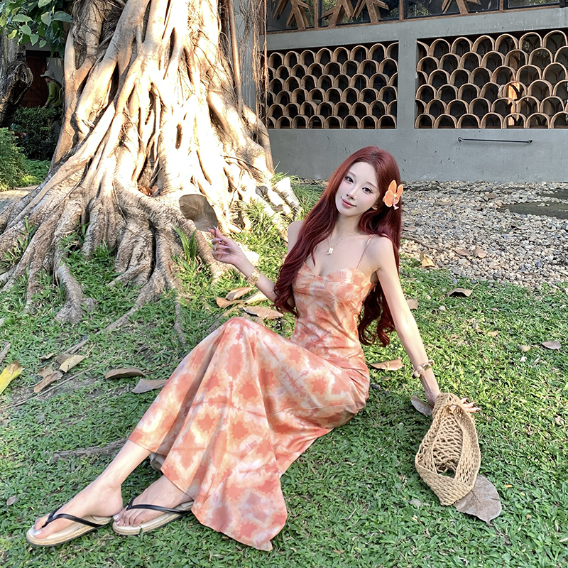 Ink France style beach dress travel vacation dress