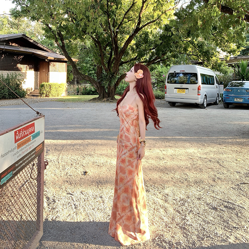 Ink France style beach dress travel vacation dress