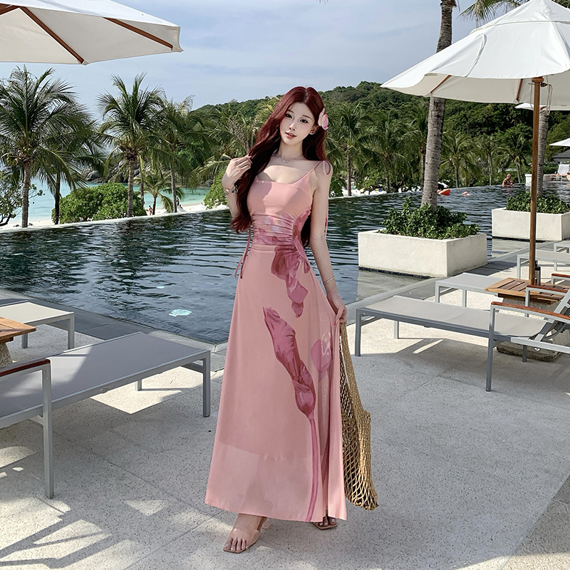 Fold sling colors slim elasticity strapless gauze dress
