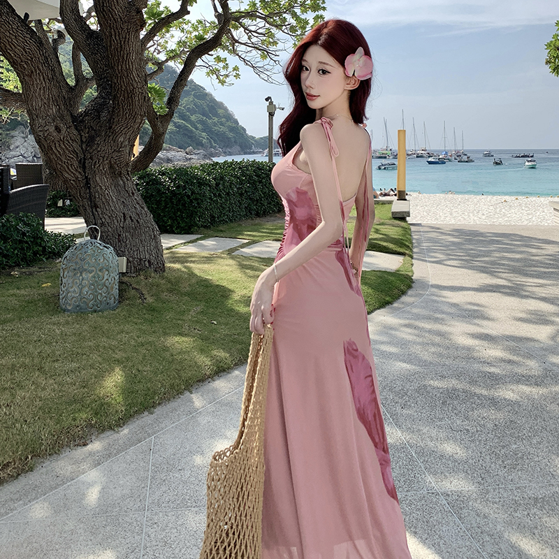 Fold sling colors slim elasticity strapless gauze dress