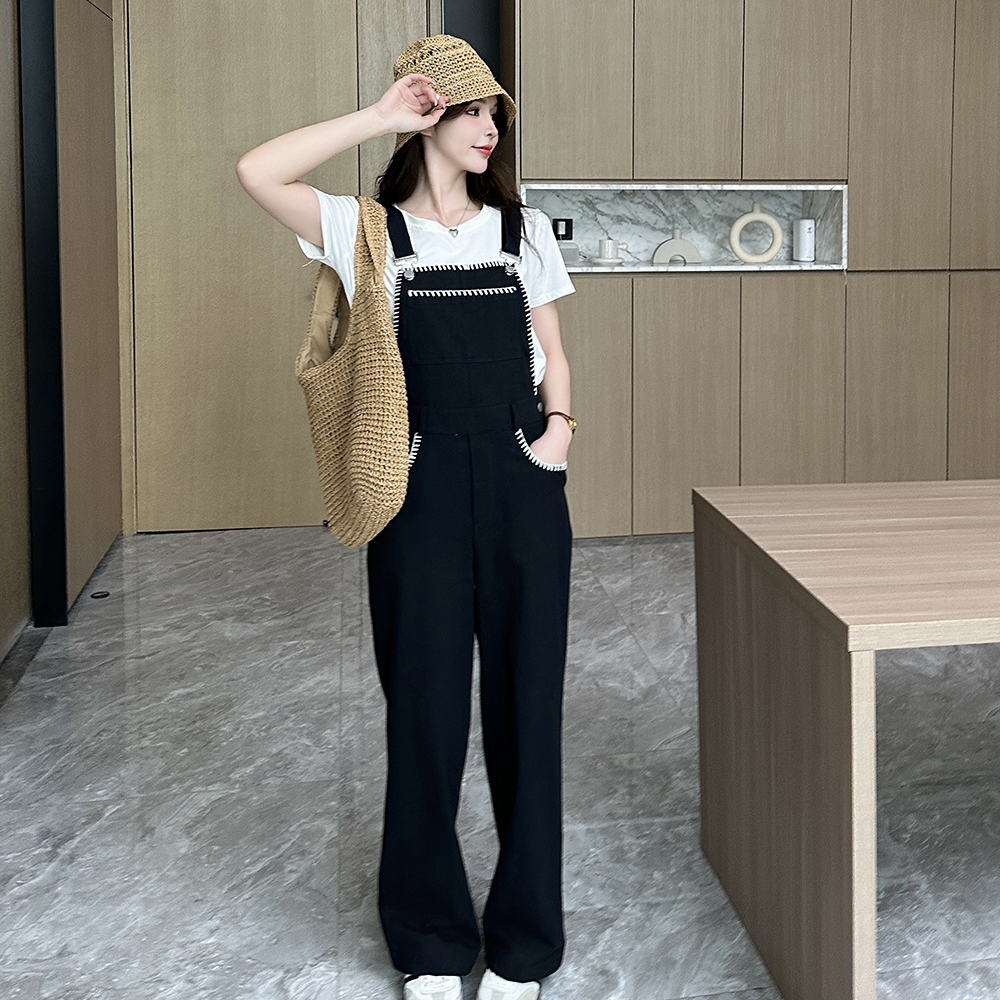 Niche bib pants spring and summer long pants for women