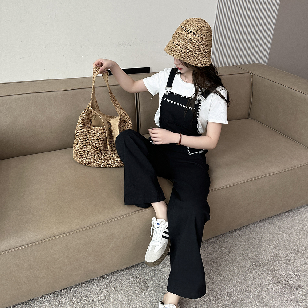 Niche bib pants spring and summer long pants for women