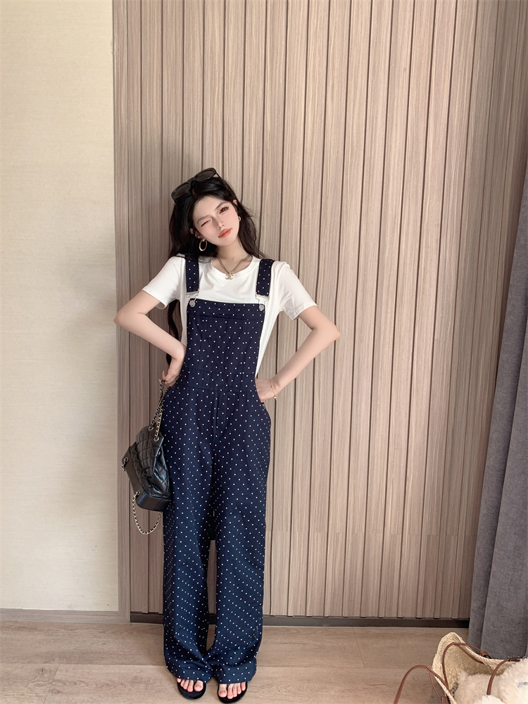 Korean style loose show young bib pants lazy maiden jumpsuit