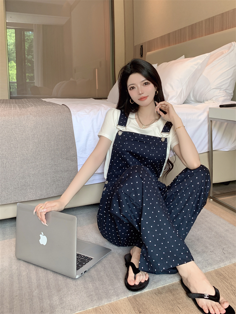 Korean style loose show young bib pants lazy maiden jumpsuit