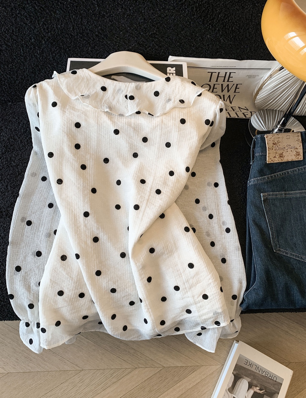 Lotus leaf edges tops temperament shirt for women