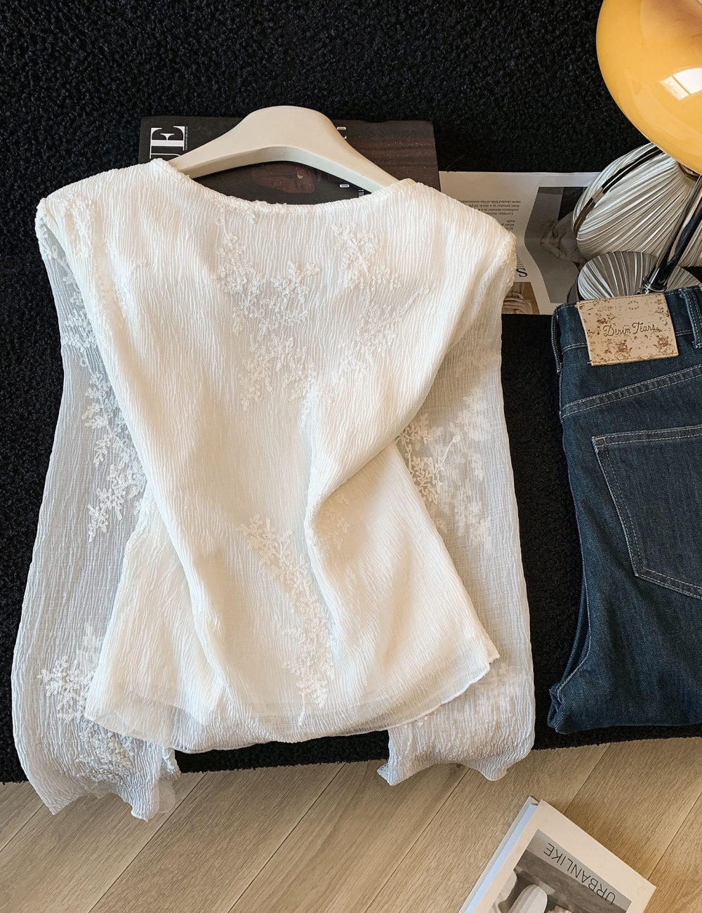 Bow V-neck tops lace temperament small shirt for women