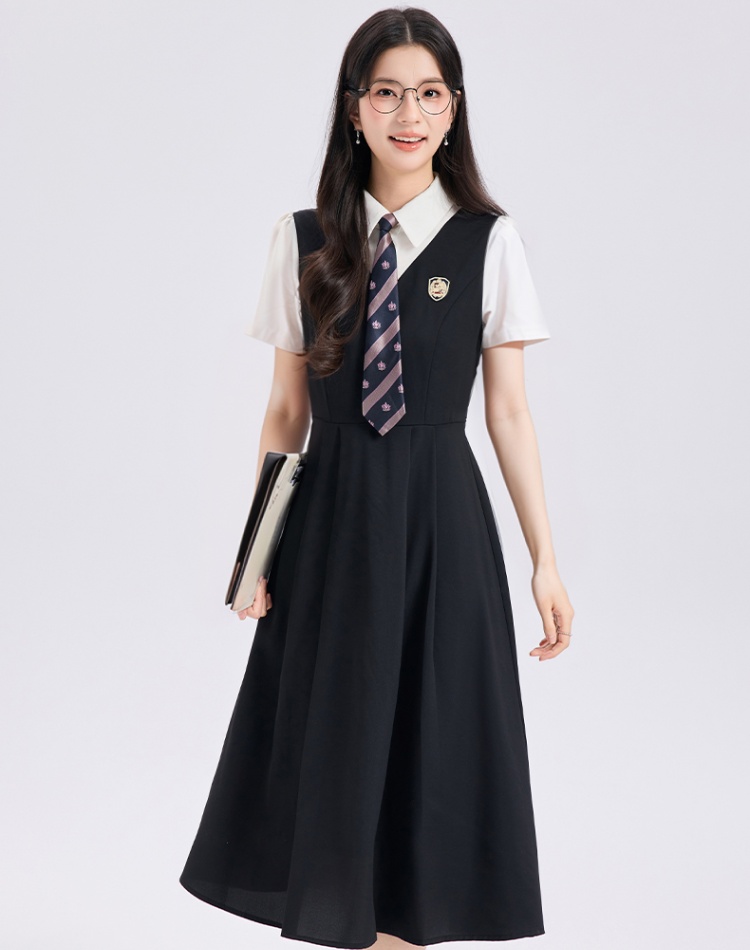 Short sleeve business suit shirt 2pcs set for women