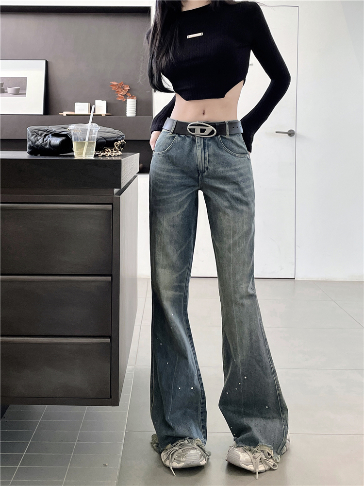 Retro loose long pants Casual jeans for women