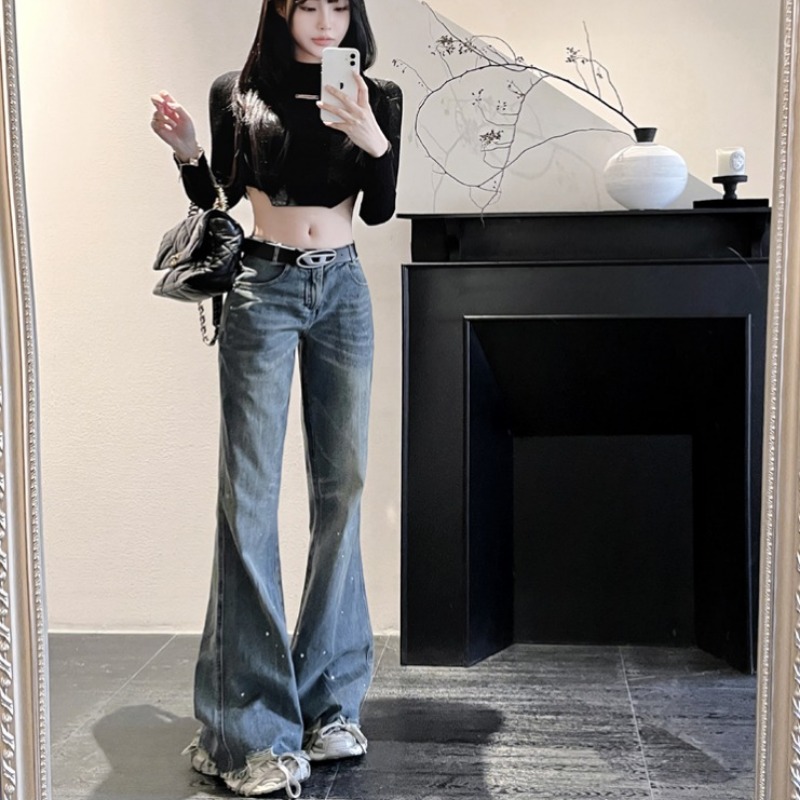 Retro loose long pants Casual jeans for women