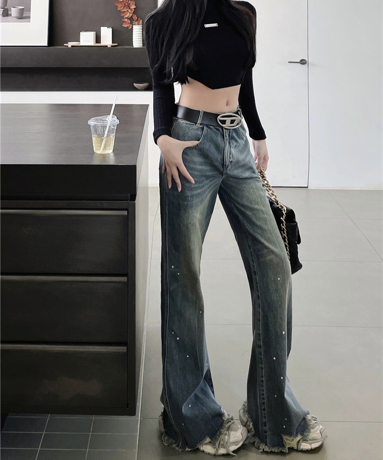 Retro loose long pants Casual jeans for women