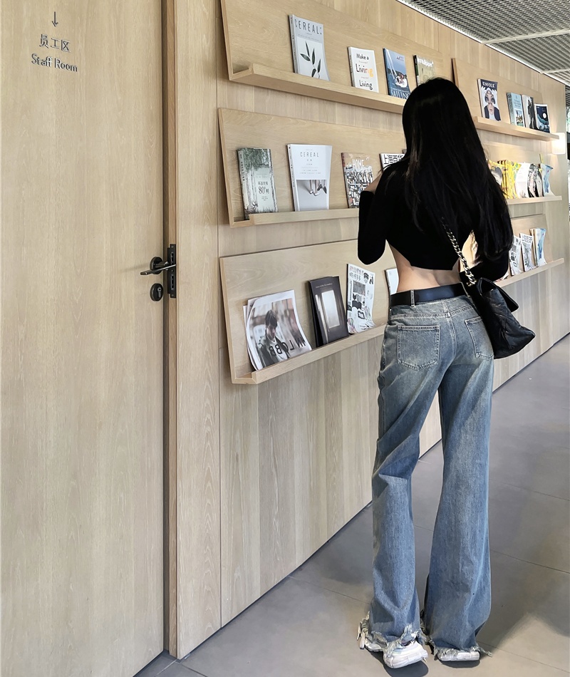 Retro loose long pants Casual jeans for women