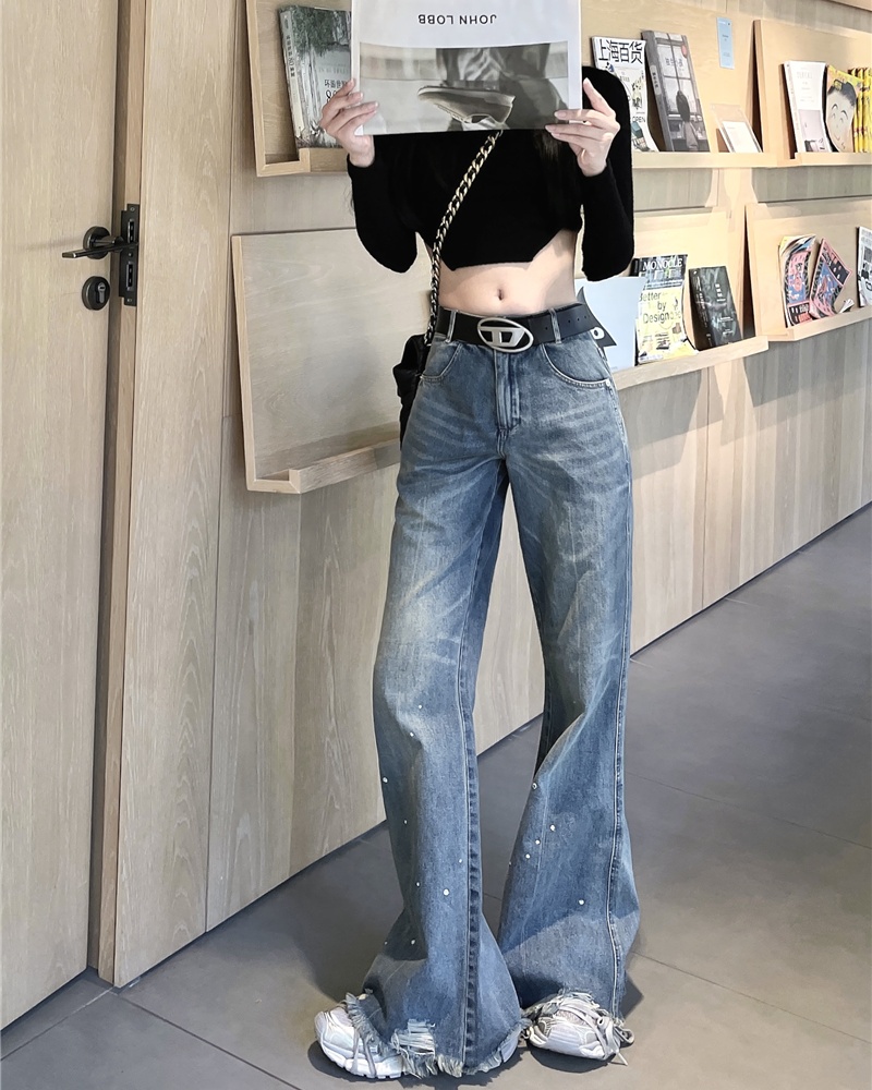 Retro loose long pants Casual jeans for women