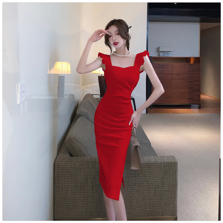 Ladies summer dress France style strap dress for women