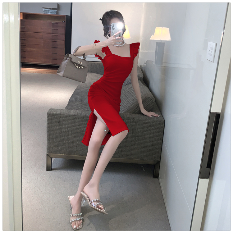 Ladies summer dress France style strap dress for women