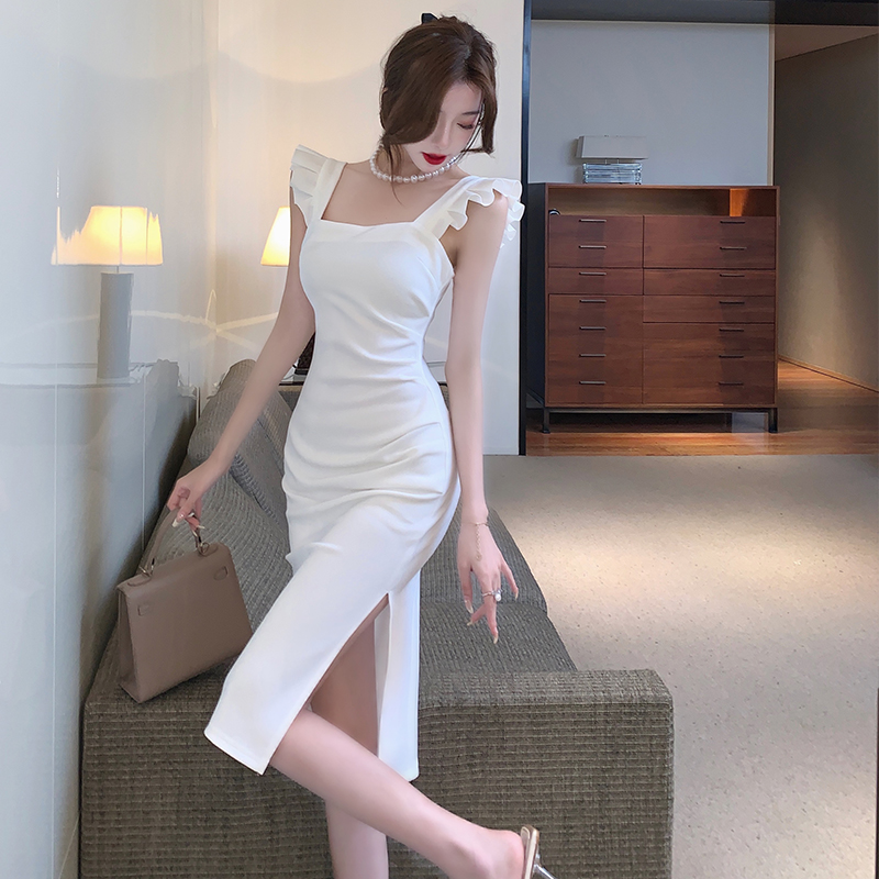 Ladies summer dress France style strap dress for women