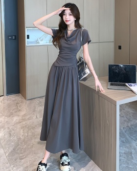 Temperament summer tops high waist pure T-shirt 2pcs set